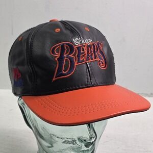 Vtg Modern NY Genuine Leather Chicago Bears Snapback Hat NFL Made USA OSFA EUC